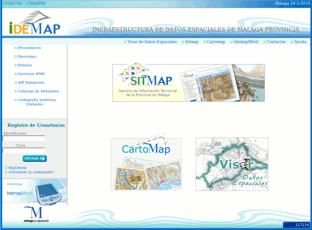 Pagina de Inicio IDEMAP